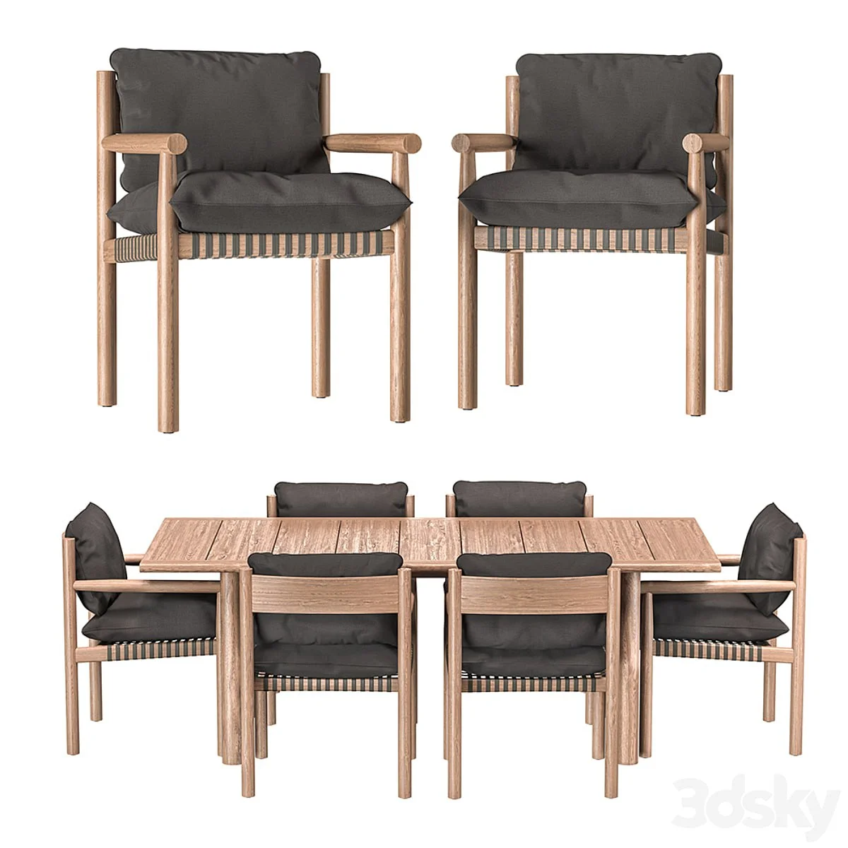 DEDON / Table and armchairs Tibbo